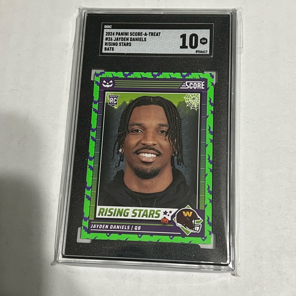 Jayden Daniels SGC 10 Graded Rookie RC Card Commanders Score A Treat Rising Star